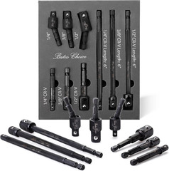 9 Pcs Impact Rotatable Socket Adapter 1/2″ 1/4″ 3/8″ 1/4 Hex Shank Swivel Socket