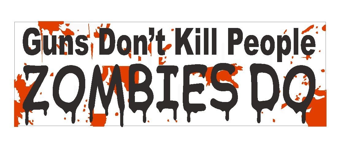 Zombie Bumper Sticker or Helmet Sticker D417 gallery