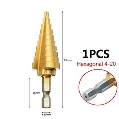 3pcs/Set Titanium Step Cone Drill Hole Cutter Bit HSS Large Set Tool With Pouch
