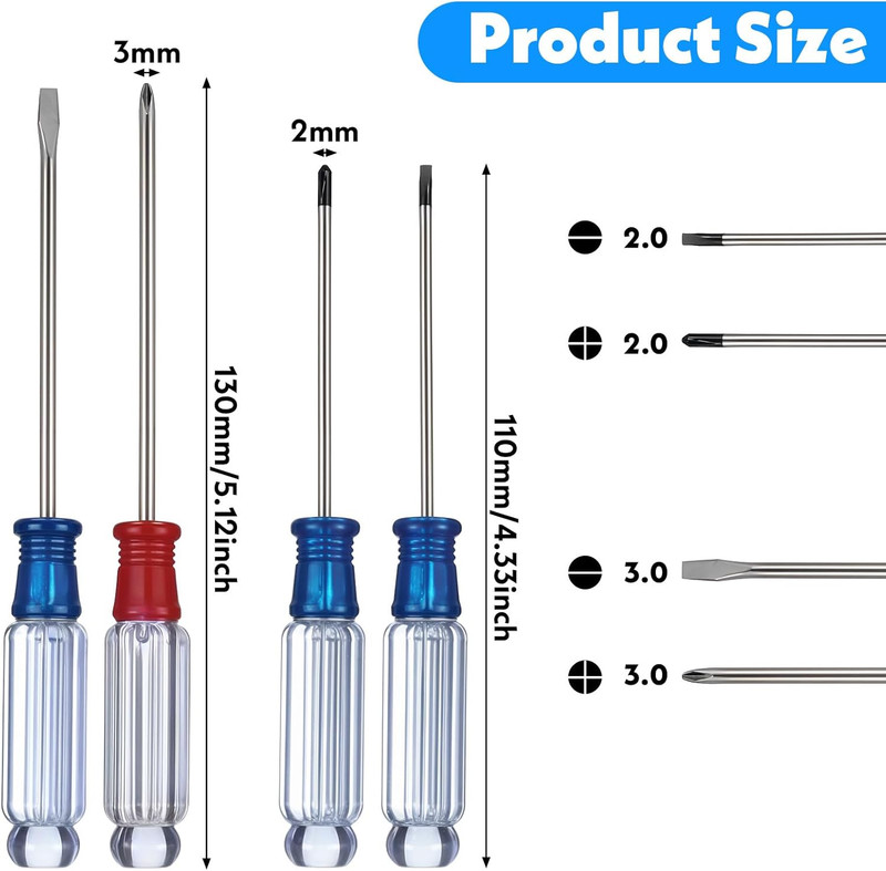 4PCS Small Screwdriver Tool Flat Head and Phillips, Small Screwdriver Set, Steel gallery