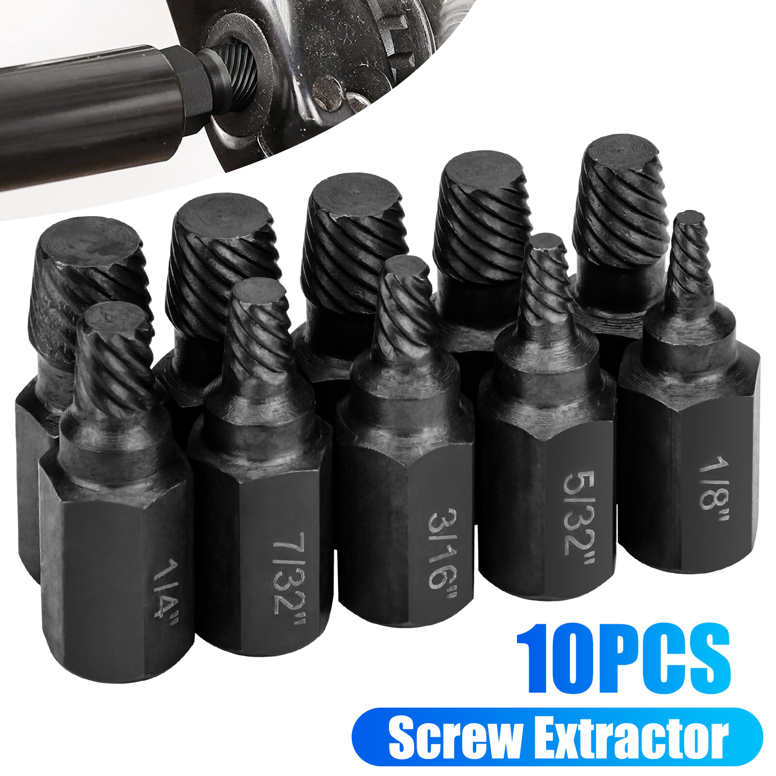 10Ps Screw Extractor Easy Out Drill Bits Kit Damaged Screw Bolt Stud Remover Set gallery