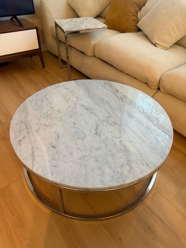 CB2 Low Marble Coffee Table 33*12 In gallery