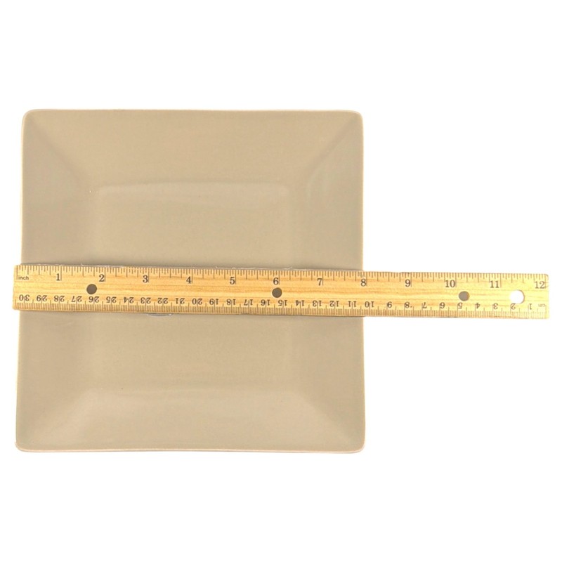 Real Simple 4 Plates 8" Beige Tan Square Salad Desert Appetizer Scandinavian gallery