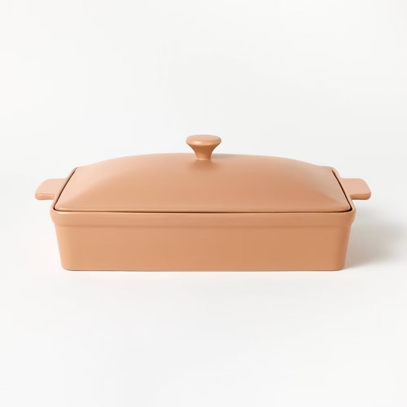 4qt Stoneware Rectangle Baking Dish with Lid - Figmint gallery