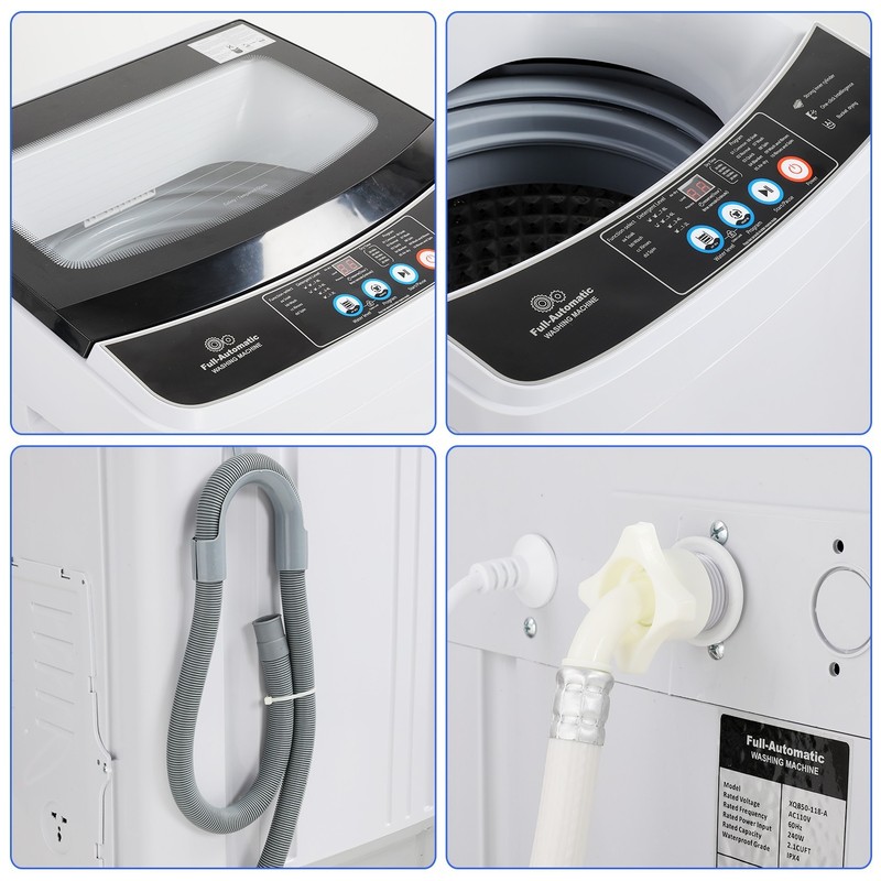 Washing Machine 20Lbs Fully Automatic Portable Washer w/ Drain Pump +LED Display gallery