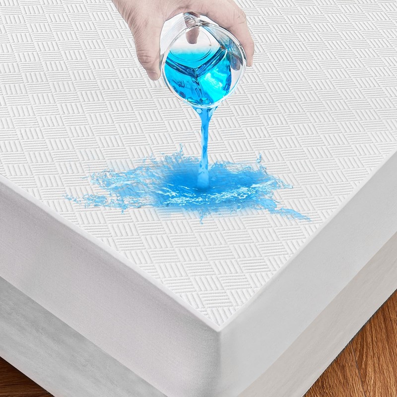 100% Waterproof Queen Mattress Protector, Breathable Cooling 3D Air Fabric Co... gallery
