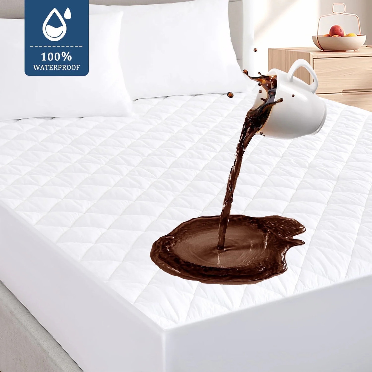 Waterproof Mattress Protector Pad Hypoallergenic Breathable Fitted Bed Covers gallery