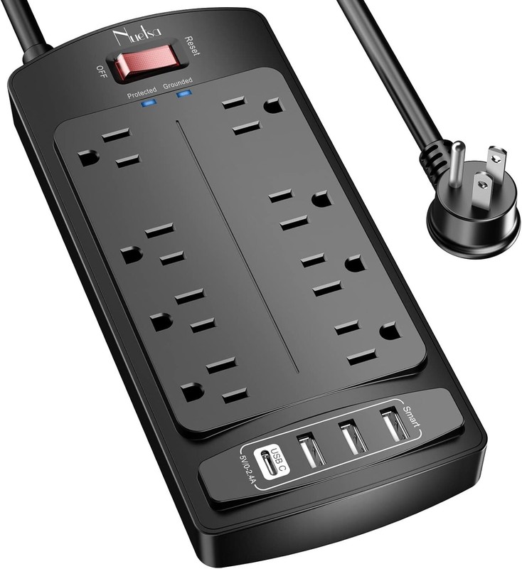 Certified Surge Protector with 8 Outlets & 4 USB Ports - 2700 Joules gallery