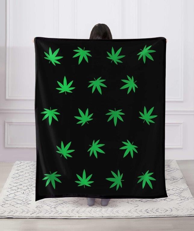 POT LEAF Soft Cozy Luxury Throw Light Weight Blanket 50" x 60" (127cm x 152cm)