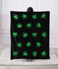 POT LEAF Soft Cozy Luxury Throw Light Weight Blanket 50″ x 60″ (127cm x 152cm)