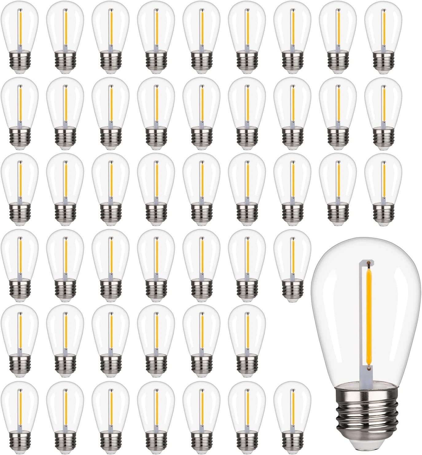 48 Pack S14 LED String Light Bulbs, 1W Shatterproof & Waterproof Outdoor Indoor gallery