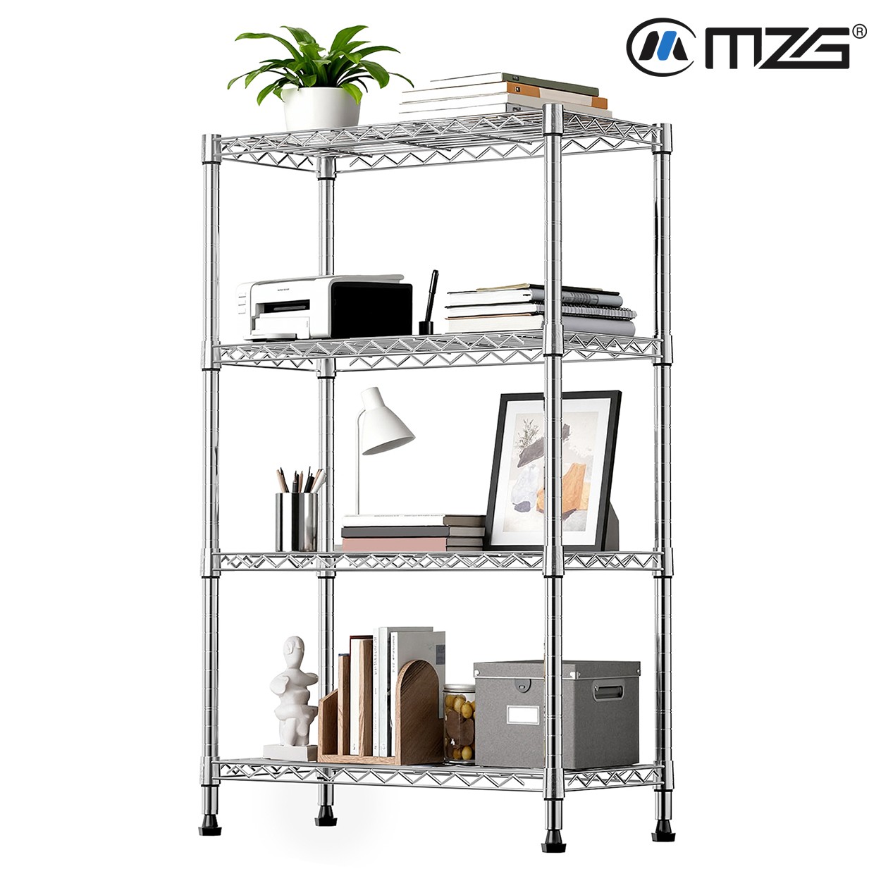 4-Tier Wire Shelving Unit Metal Shelf Organizer Heavy Duty Wire Rack Storage gallery