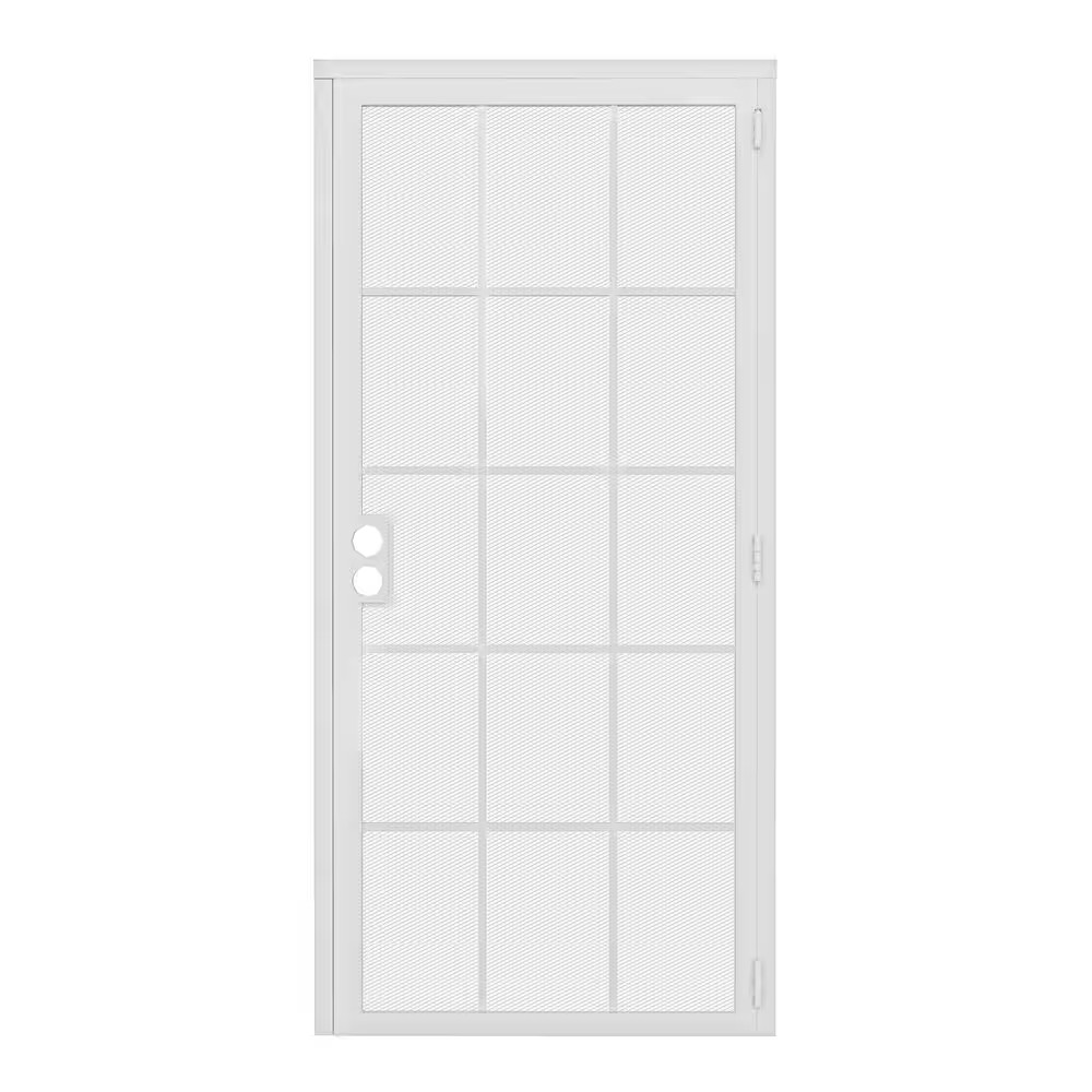 36 In. X 80 In. Universal/Reversible Hinging 15-Grid White Surface Mount Steel S gallery