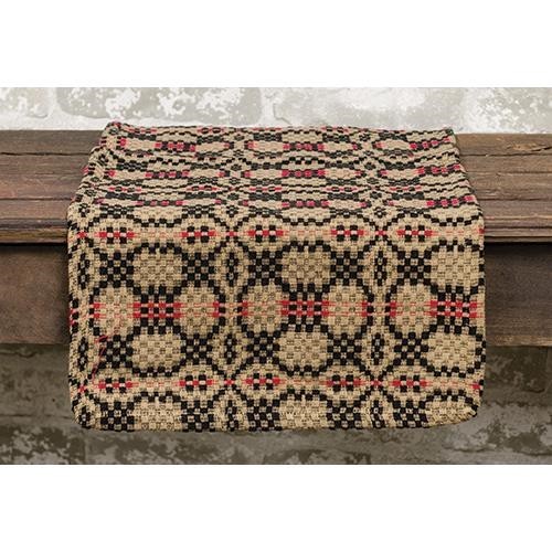Woven Table Runner PATRIOT'S KNOT Red Black 56" Colonial Lover's Primitive Long gallery