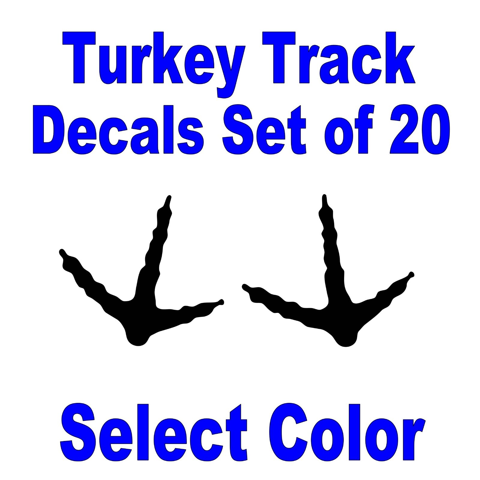 20 Each Turkey Tracks 1/2" - Select Color ** READ DESCRIPTION ** gallery