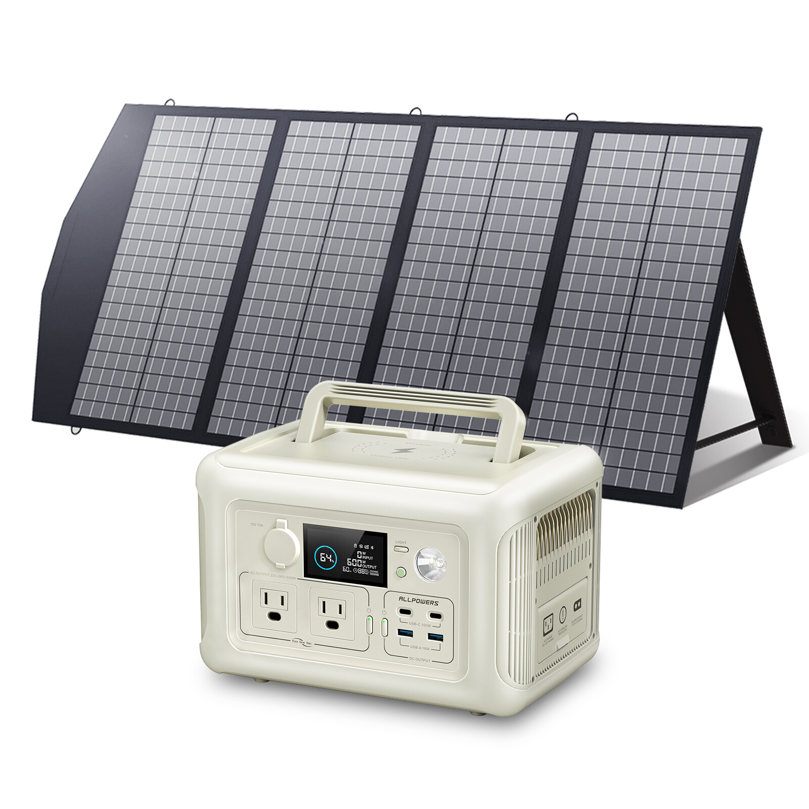 ALLPOWERS 299Wh 600W Portable Power Station RV &140W Solar Panel Charger Camping gallery