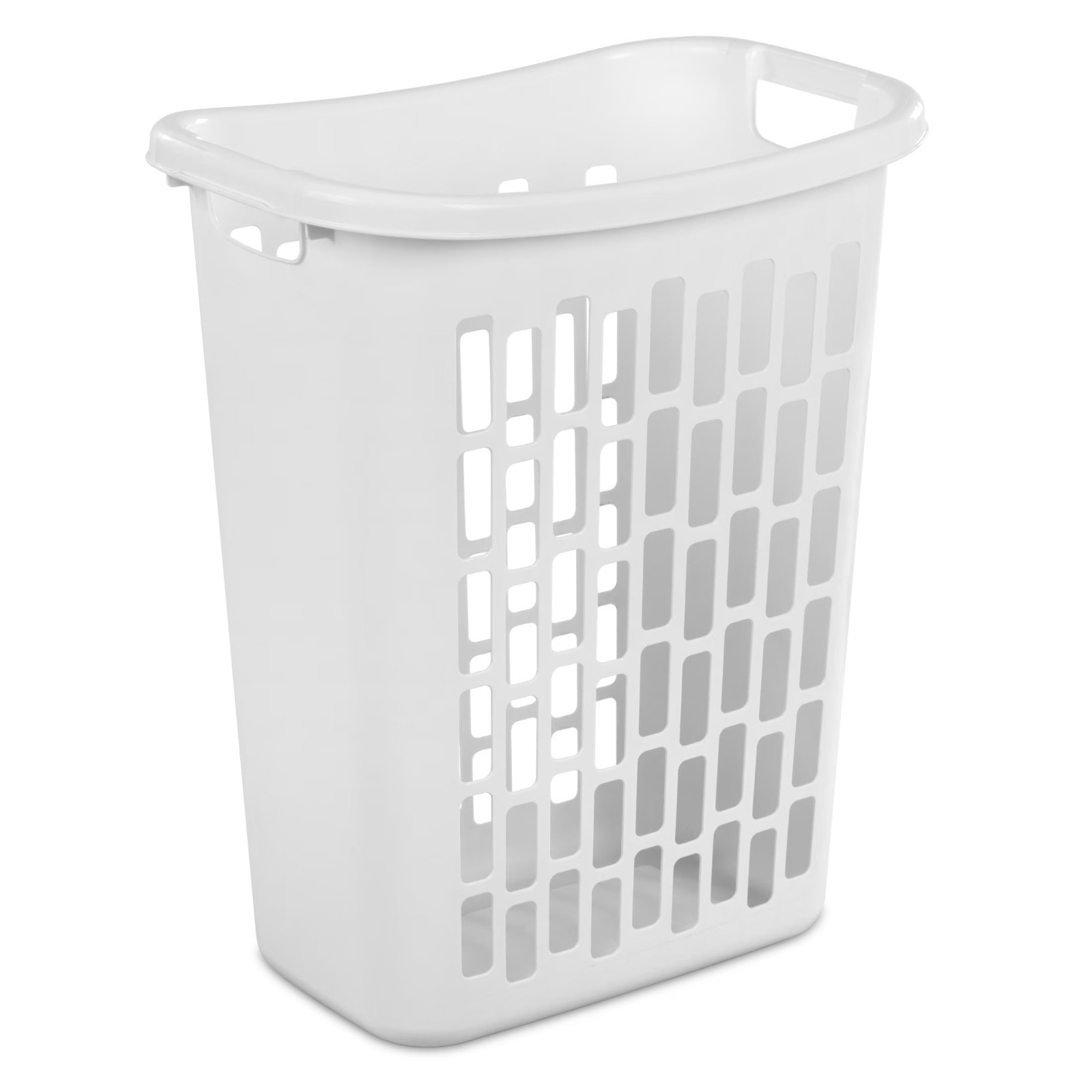 Rectangular Open Plastic Hamper, for Narrow Spaces, White, Adult gallery