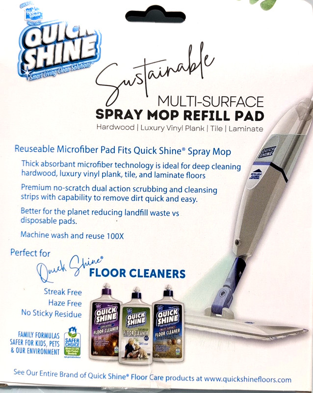 Quick Shine Dual Action Spray Mop Refill Pad 2 Pack NEW gallery