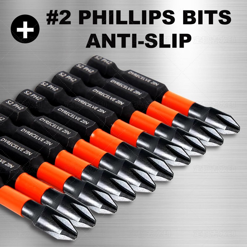 10-Pack Phillips Bits #2 Impact, 2-Inch Magnetic Phillips Head Drill & Screwdriv gallery