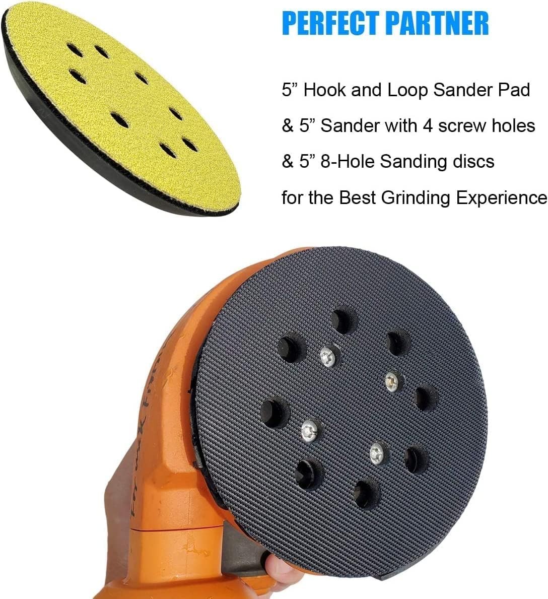 2 Pack 5 Inch 8 Hole Hook and Loop Sander Pad for Ridgid R2600, R2601 5" gallery