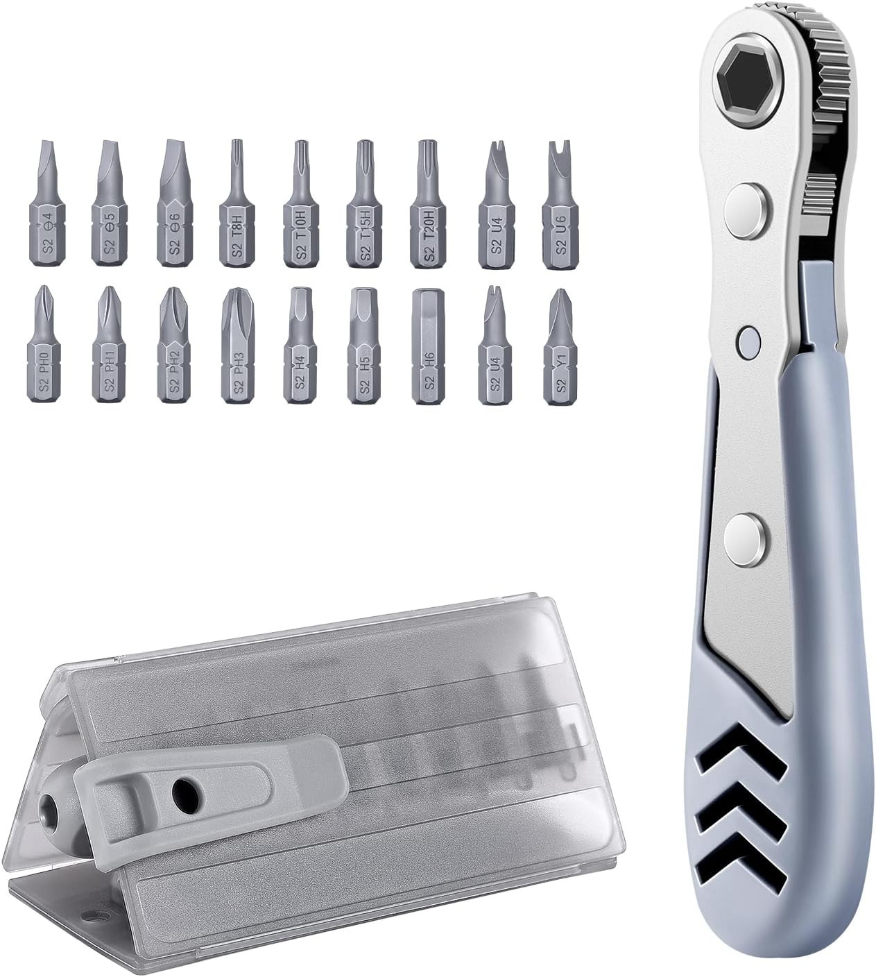 19-in-1 Right Angle Ratchet Screwdriver Set 36-Tooth Mini Wrench Bearing Steel gallery