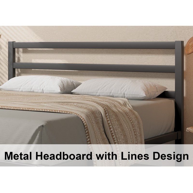 Platform Bed Frame Twin/Full/Queen/King Size Metal Bed Frame with Headboard gallery
