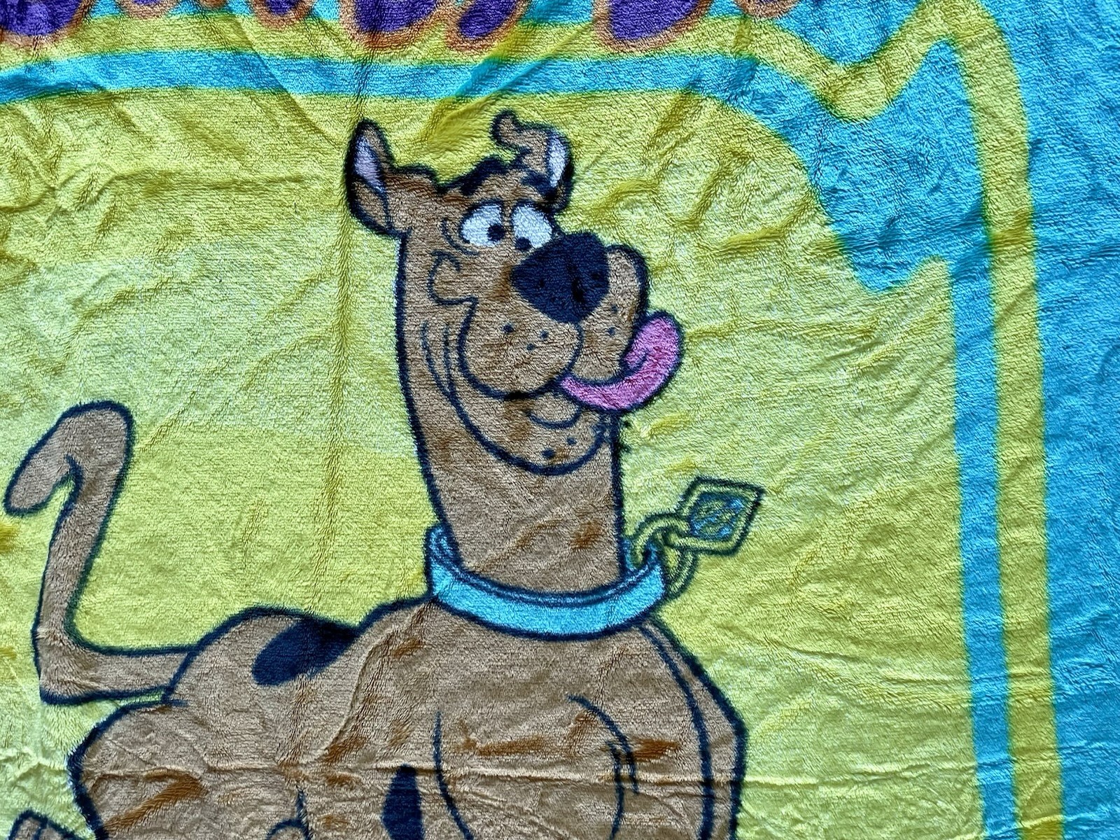 Scooby Doo VTG Y2K Cartoon Network Multicolor Faux Fur Poly Throw Blanket 50x60 gallery