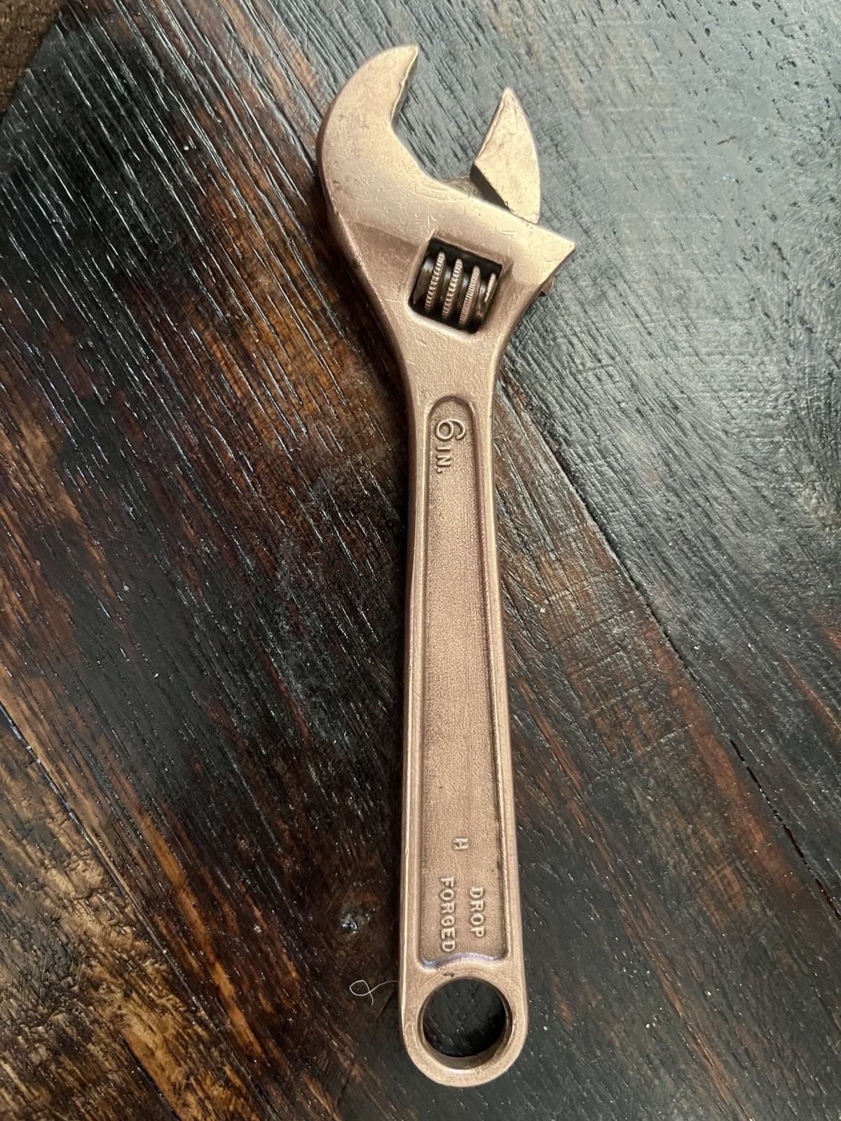 BERYLCO W152 6 in Adjustable Wrench Drop Forged Bronze Non-Ratcheting SAE gallery