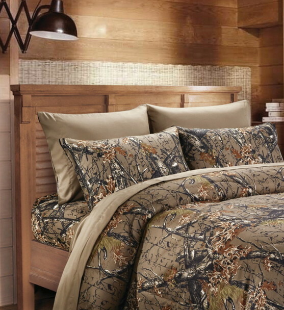 12 PC NATURAL CAMO KING SET!!! COMFORTER SHEETS CURTAINS WESTERN CAMOUFLAGE gallery