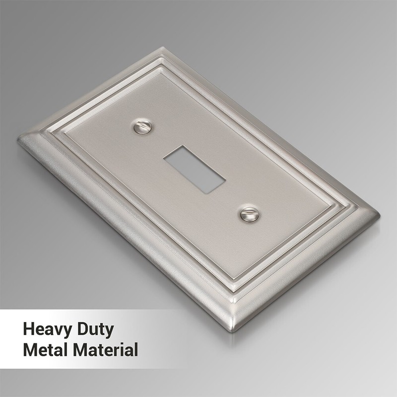 DEWENWILS 4-Pack Toggle Wall Plates, Brushed Nickel Light Switch Cover, Metal， gallery