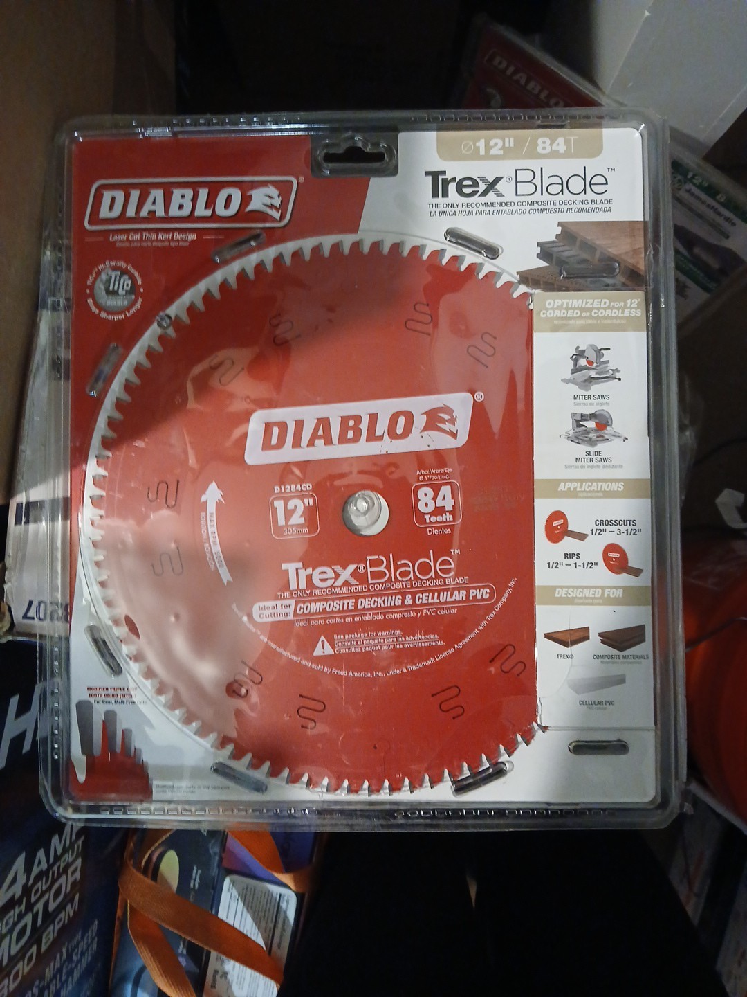 Diablo Tools 12 In X 84 Tooth trexblade Composite Material plastics Trex gallery