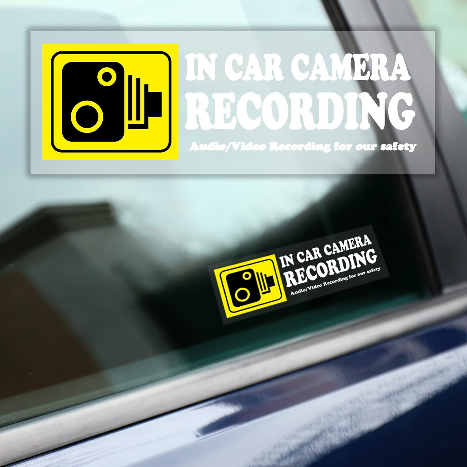 4 Pcs Waterproof Vinyl Camera Recording Window Stickers for Rideshare Van Truck gallery