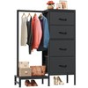 HIGDBFE Dresser with Hanging Rack, 4 12"D x 30"W x 44"H (4 Drawers), Black gallery