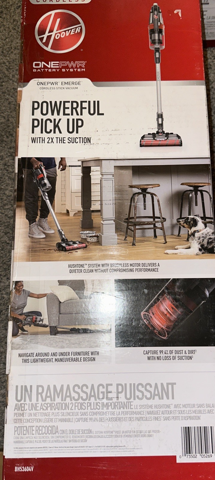 Hoover ONEPWR Emerge Cordless Stick Vacuum |BH53604V|2X Suction Power| New gallery