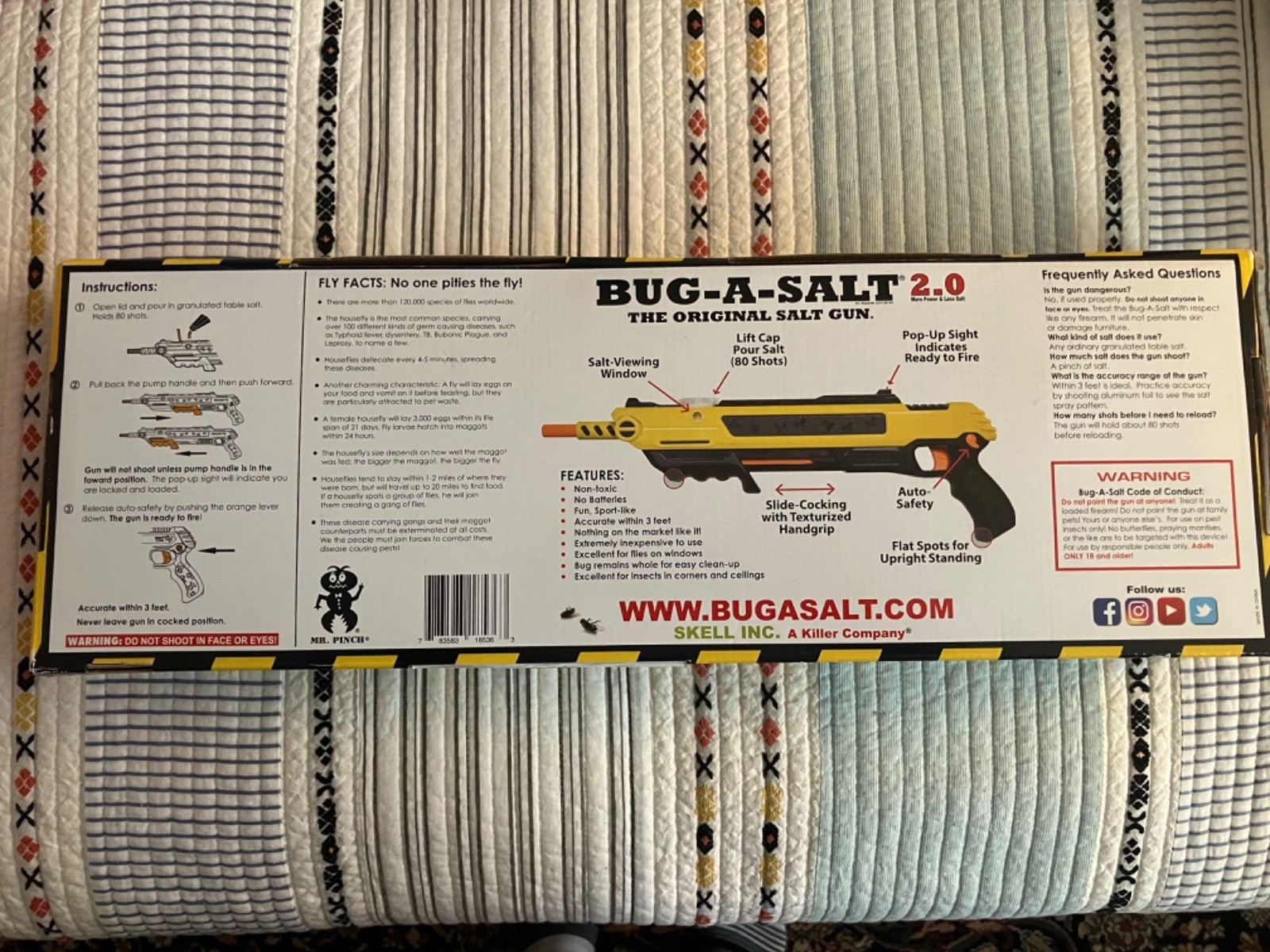 NIB BUG-A-SALT 2.0 Authentic Salt Gun Insect Control Adults Only Classic Yellow gallery