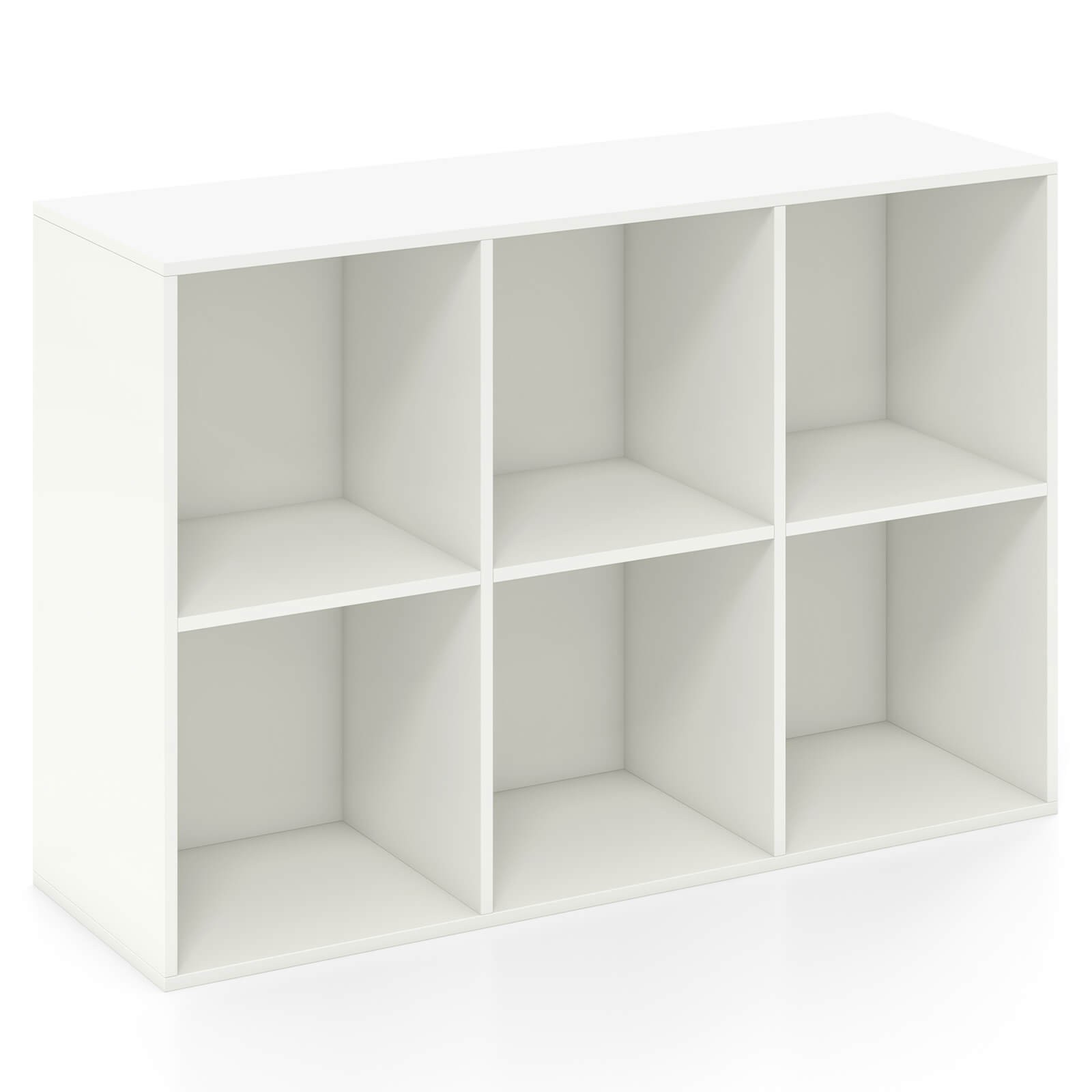 3-Tier Bookcase Modern 6-Cube Storage Organizer Horizontal Vertical Bookshelf gallery