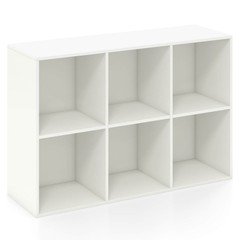 3-Tier Bookcase Modern 6-Cube Storage Organizer Horizontal Vertical Bookshelf