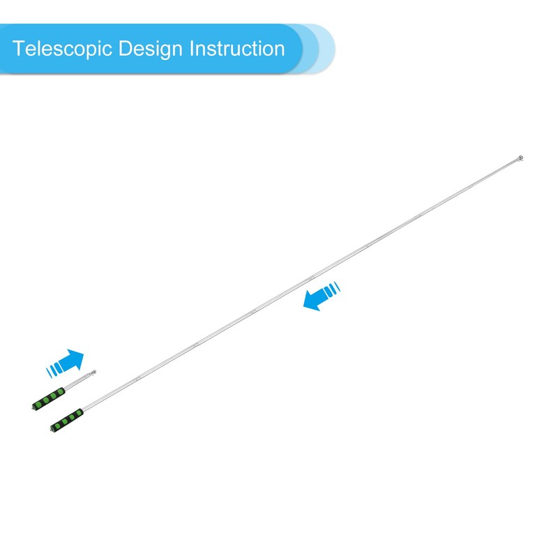 1.6M/5.2ft Telescopic Handheld Flagpole,1Set Pointer Stick w Sponge Handle Green gallery