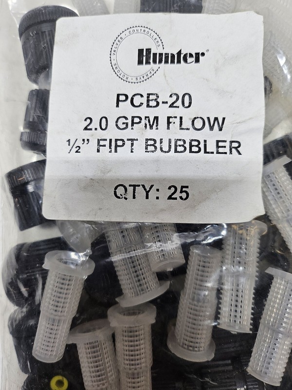 Hunter PCB-20 Pressure Compensating 1/2" FIPT Bubblers PCB-20 2.0GPM Flow 25pk gallery