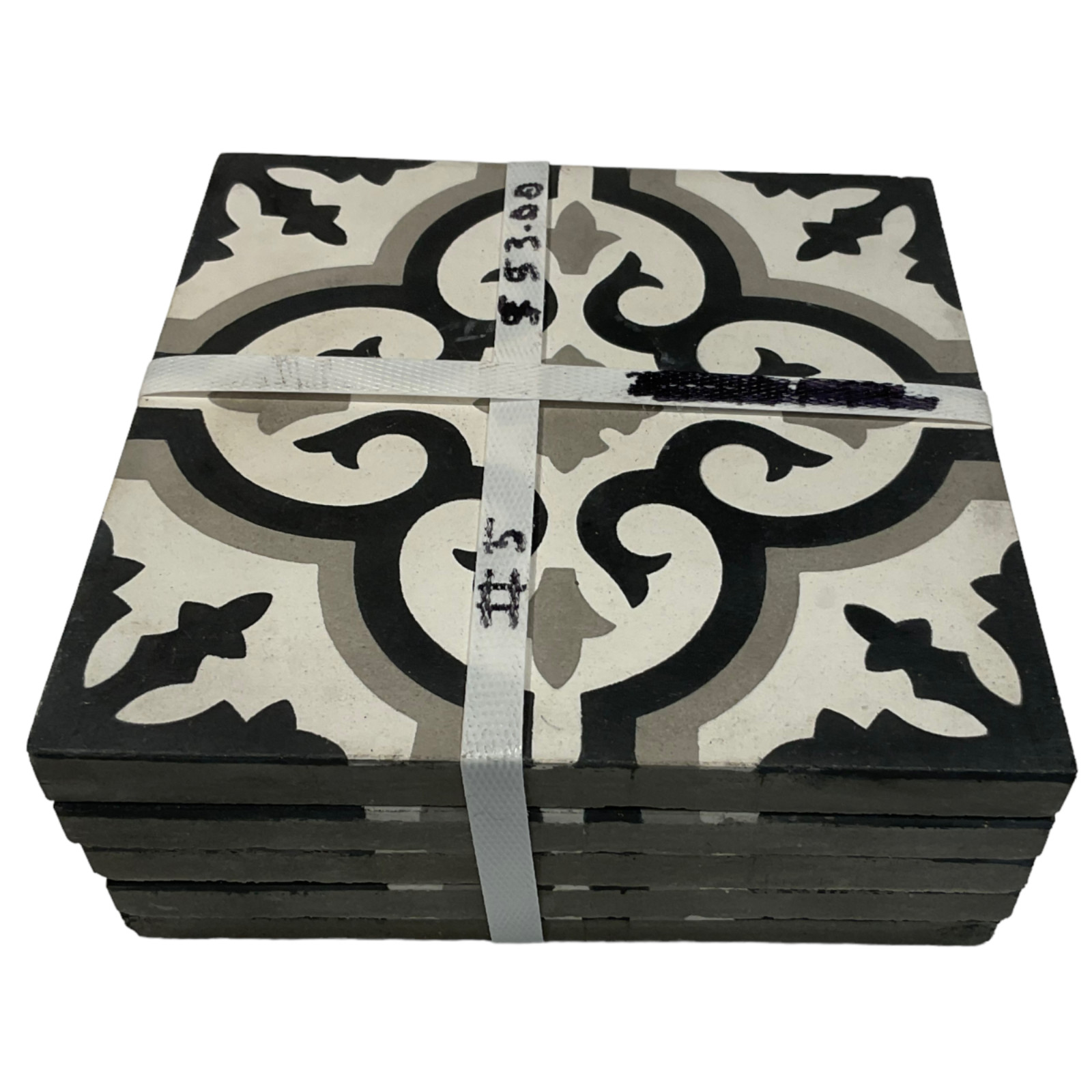 5 Modern Square Black Grey White Porcelain Mosaic Tile Backsplash Wall Medallion gallery