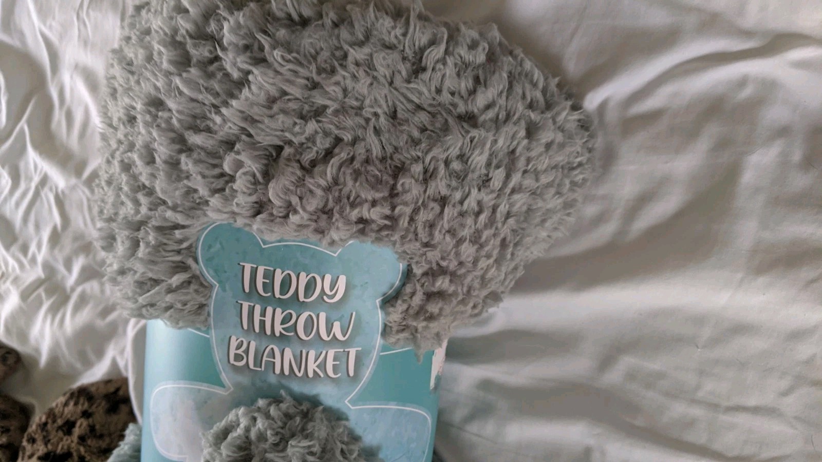 60 X 70 PLUSH THROW BLANKET--SEAFOAM GREEN/GREY--NEW gallery