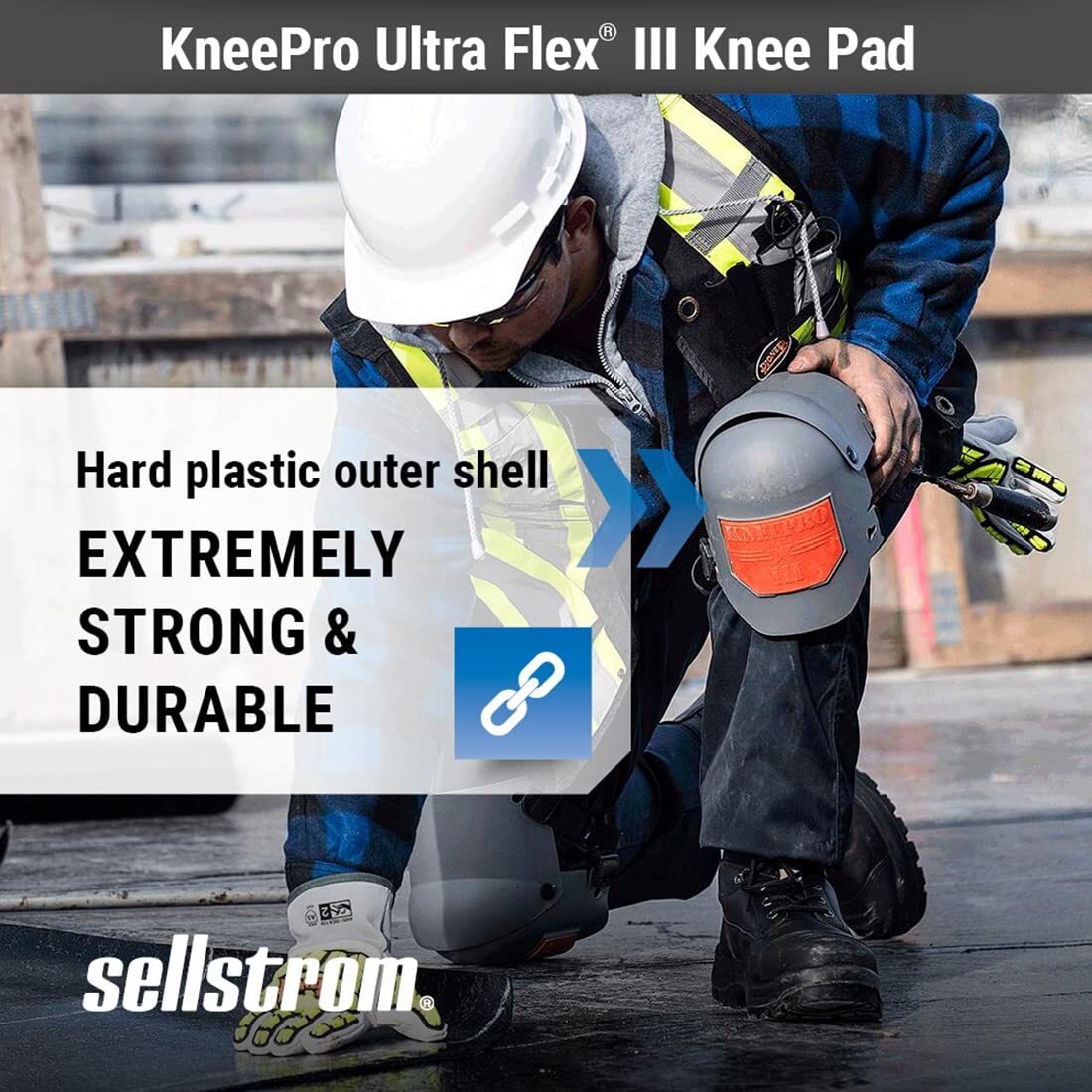 Ultra Flex III KneePro Work Knee Pads Construction Flooring Roofing Landscaping gallery