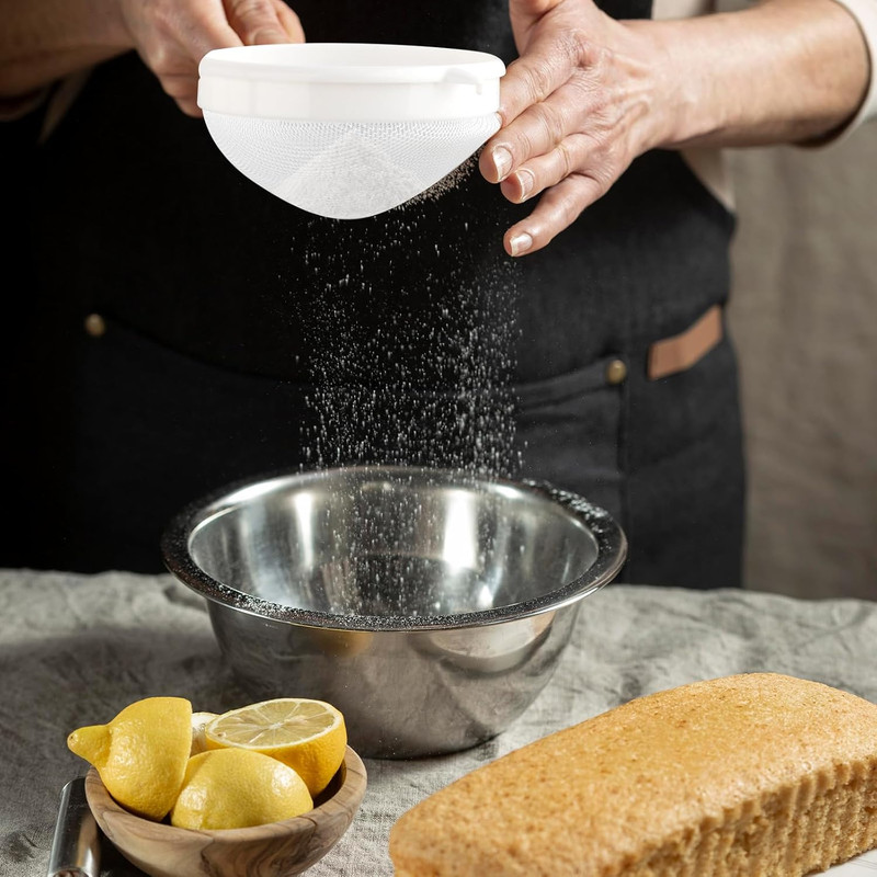 3 Pcs Plastic Mesh Strainer Set Colander with Handle - 3 Sizes Double Ear Food M gallery
