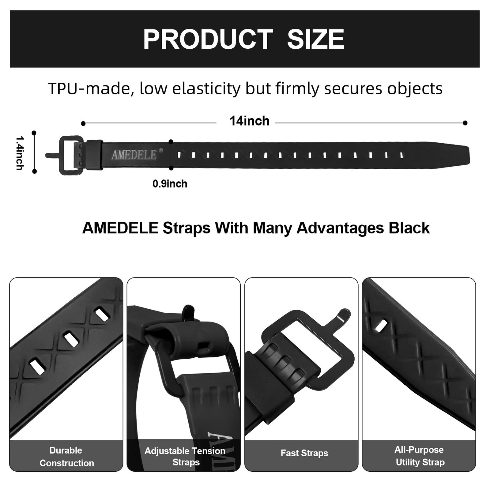 2 Pack Lashing Straps with Buckles,Adjustable Utility Tension Straps,Simple Tie gallery