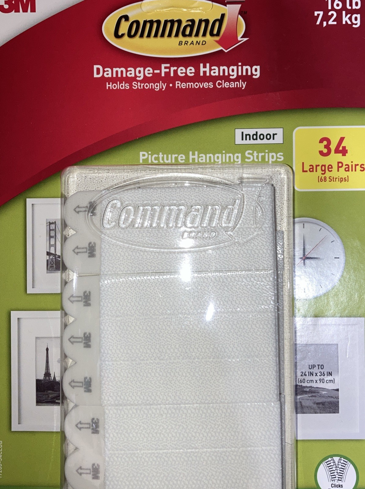 3M Command Picture Hanging Strips 34 Pairs 68 Large Strips Hold 16 lbs gallery