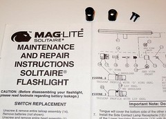 Authentic “AAA” Mini Maglite Solitaire Switch Repair Assembly 108-000-085