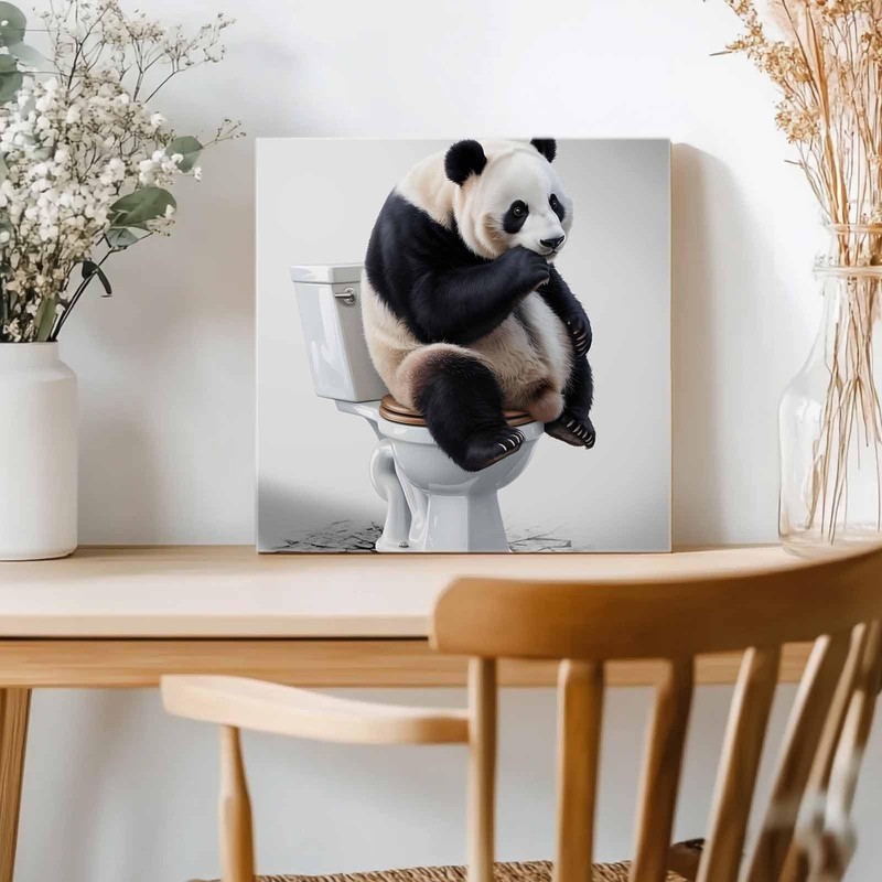 LooPoP Bathroom Decor Canvas Wall Art Framed 8"L x 8"W, Toiletlop9319 gallery