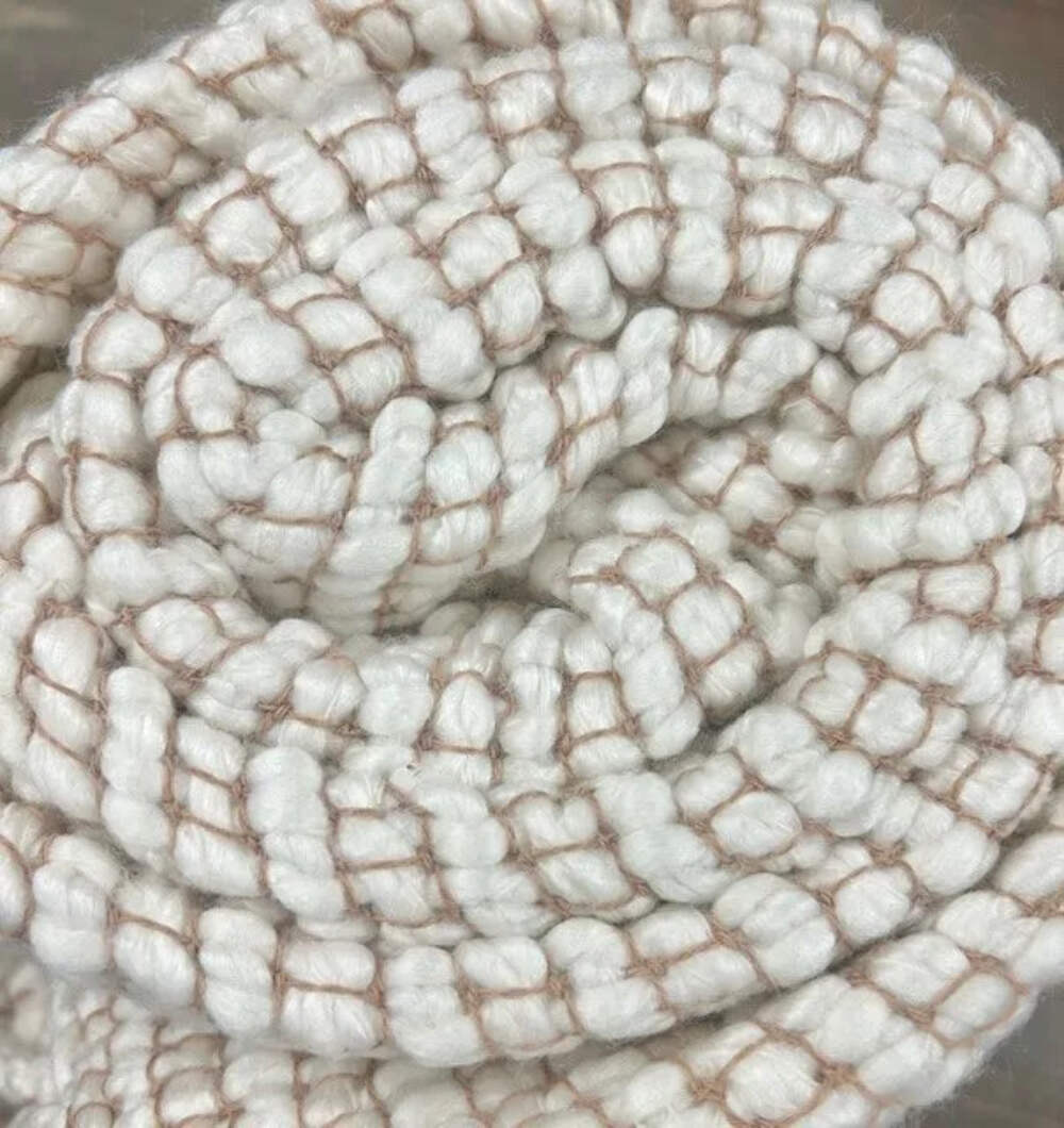 Opalhouse Textured Woven White Tan Throw Blanket Jungalow 50 X 60 Tassels NEW gallery
