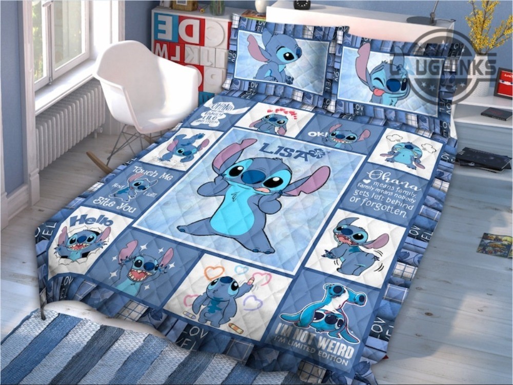 Stitch Quilt Bedding Set & Pillowcase- Lilo & Stitch Personalized Christmas Gift gallery