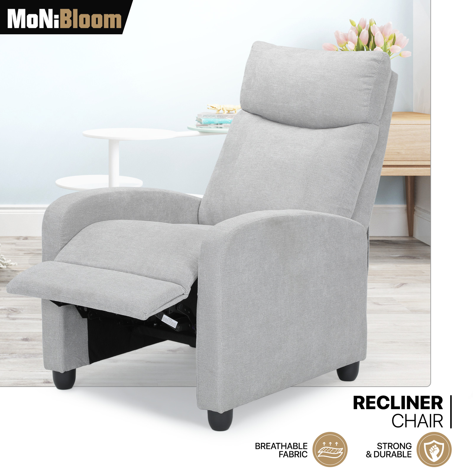 Gray Recliner Chair Lazy Chair Single Modern Sofa Home Living Room Theater Seat gallery